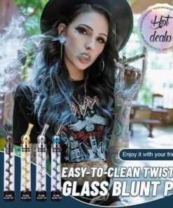 🎄Oferta de Navidad: 76 % de descuento🎄Pipa Blunt portátil de cristal retorcido, fácil de limpiar