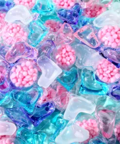 Perlas de lavandería 5 en 1 con aroma, 50 unidades por caja. Perlas de lavandería y aroma 5 en 1 para lavadora y lavado a mano, respetuosas con los tejidos